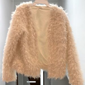 HM White furry jacket
